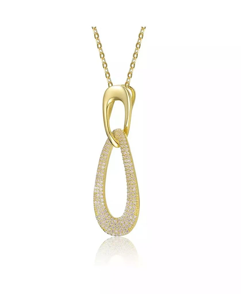 Rachel Glauber Elegant 14K Gold Plated CZ Statement Pendant Necklace 3