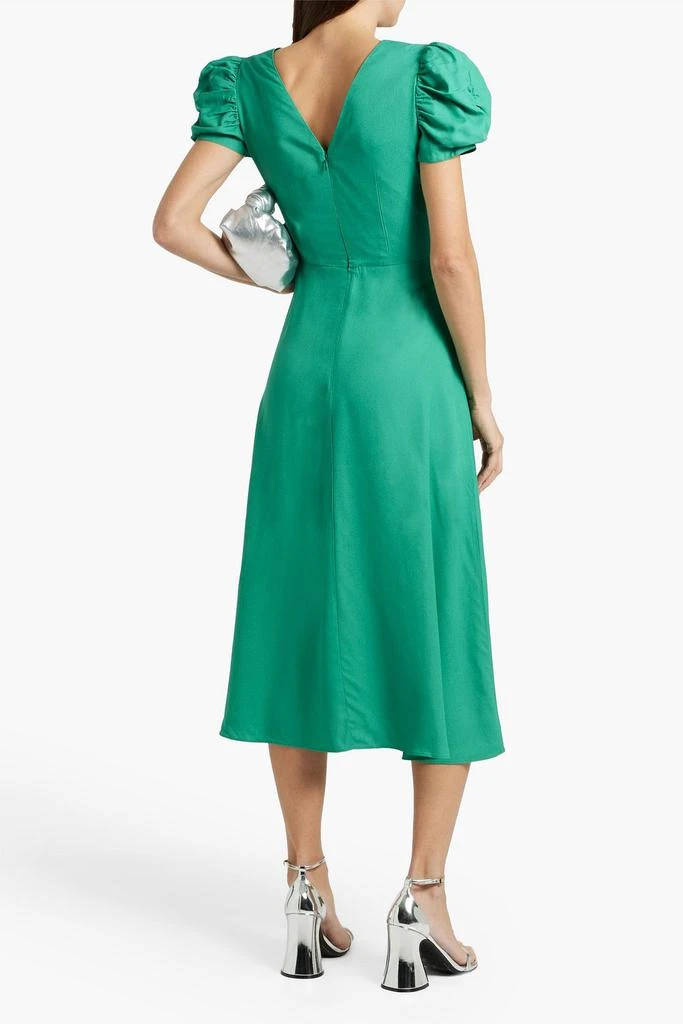 Saloni Margot ruched crepe midi dress 3