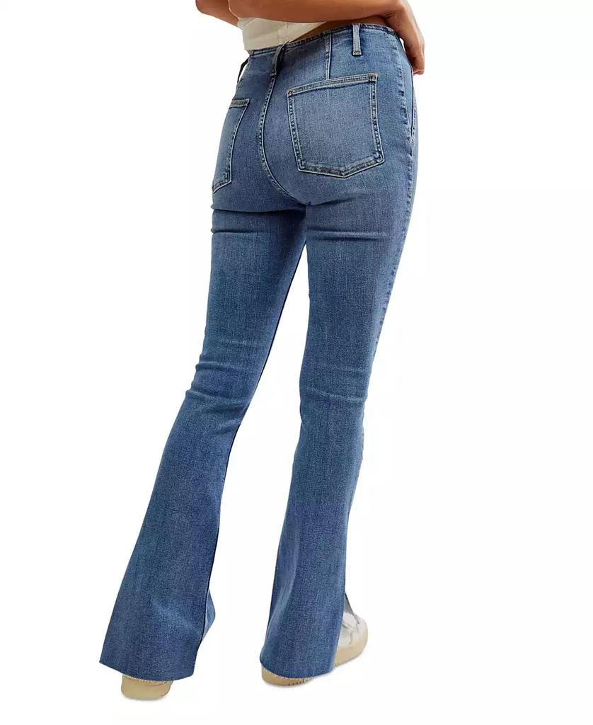 Free People Women's Level Up Mid-Rise Slit Bootcut Jeans 2