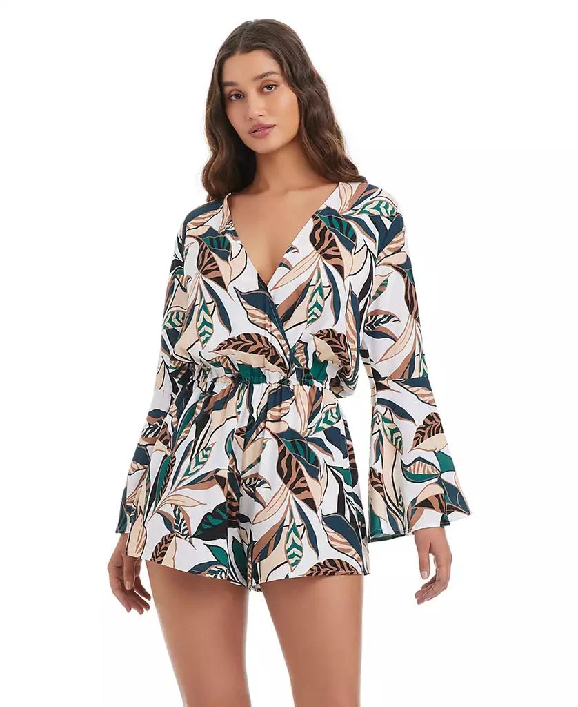 Bar III Women's Safari Chic Wrap Long-Sleeve Romper, Macy's Exclusive 2