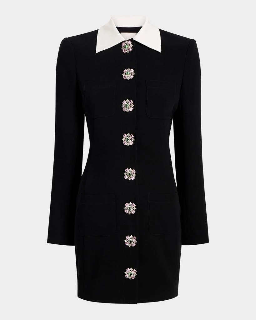Cinq a Sept Sheryl Tailored Crystal-Button Mini Dress 1