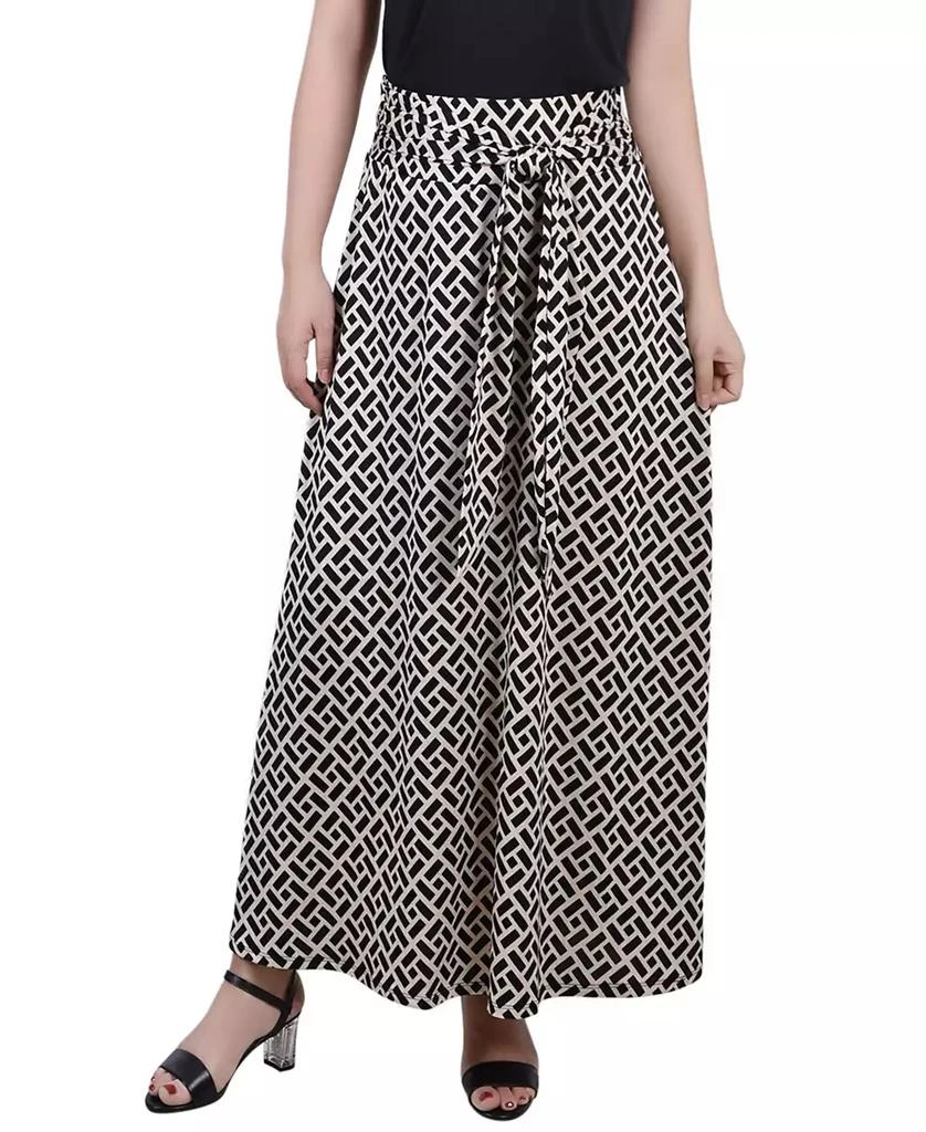 NY Collection Petite Printed Maxi Skirt with Sash Waist Tie 1
