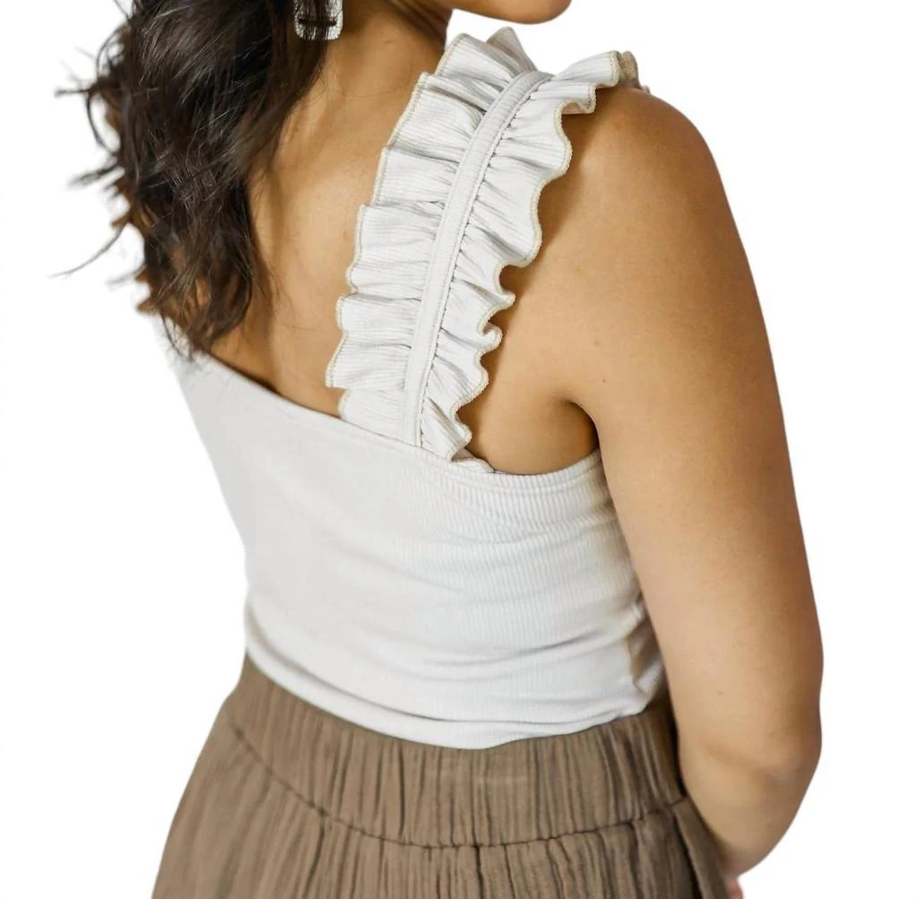 entro Romantic Style Ribbed Bodysuit In Eggshell 2