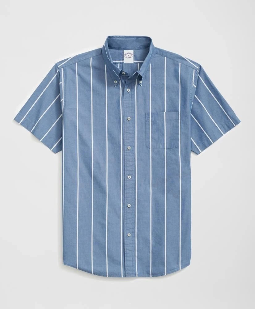 Brooks Brothers Friday Shirt, Short-Sleeve Poplin  Bold Stripe 1