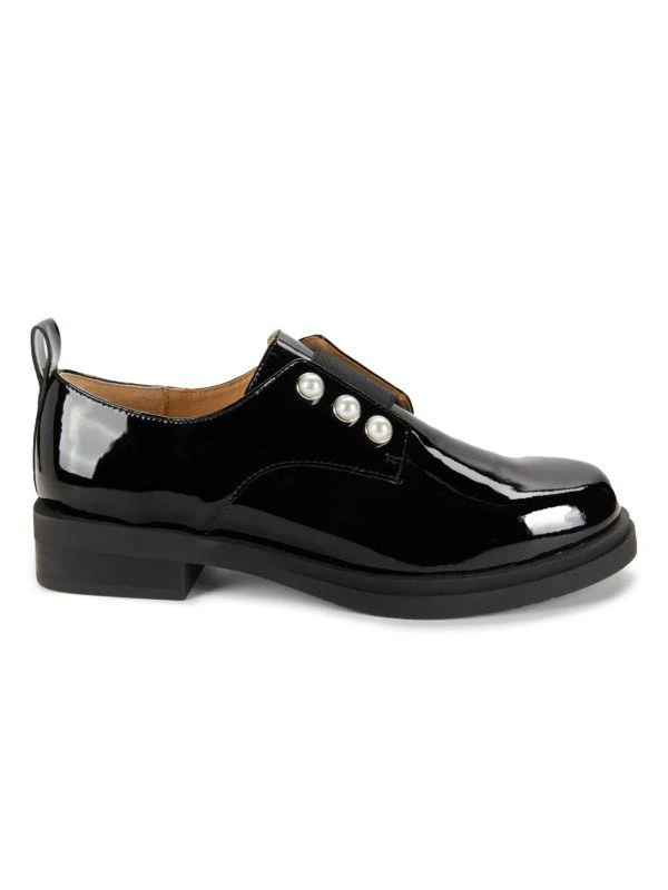 Charles David Simulated Pearl Patent Leather Loafers 1