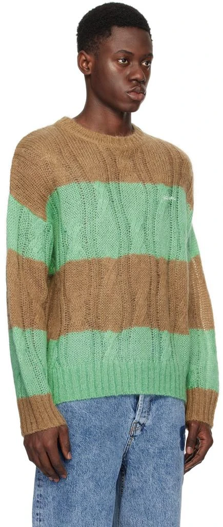 Ganni Brown & Green Striped Sweater 2
