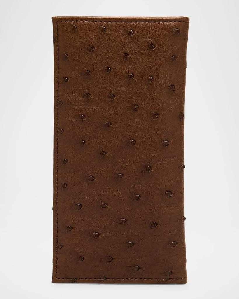 Abas Men's Pocket Secretary Wallet in Ostrich Leather 4
