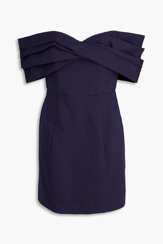 NICHOLAS Off-the-shoulder twist-front cotton-poplin mini dress 1