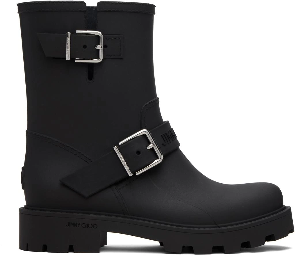 Jimmy Choo Black Biker Rain Boots
