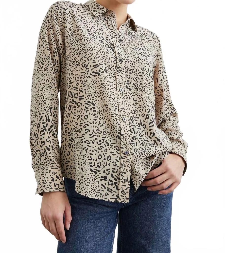 Rails Kate Button-Down Blouse - Plus In Sand Mixed Cheetah 1
