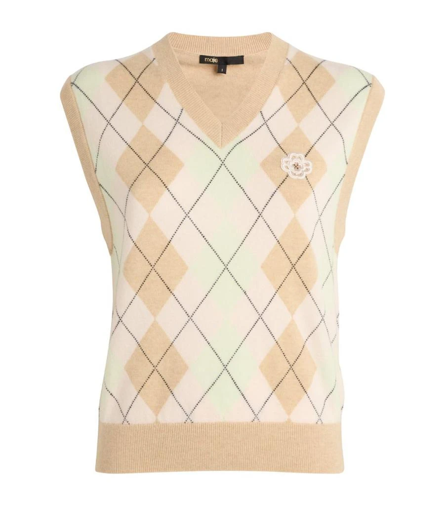 Maje Argyle Sweater Vest 1