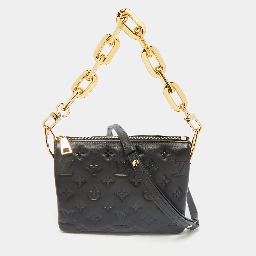Louis Vuitton Louis Vuitton Black Monogram Embossed Puffy Leather Coussin BB Bag 1