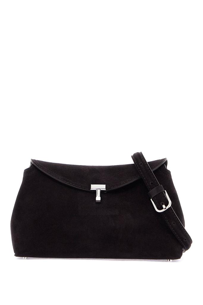 Totême dark brown calfskin clutch with adjustable shoulder strap