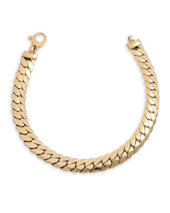 Alberto Amati 14K Yellow Gold Herringbone Curb Link Bracelet