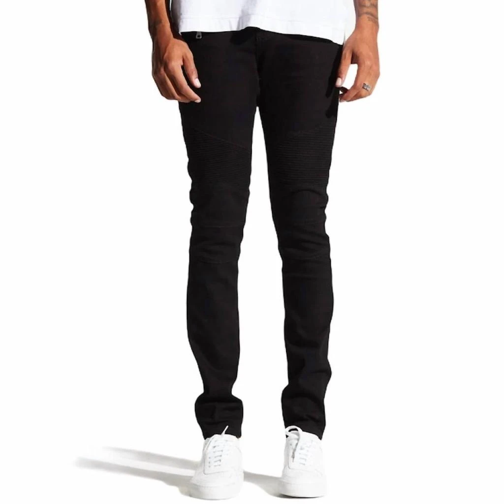 EMBELLISH Spencer Biker Jeans In Black 1