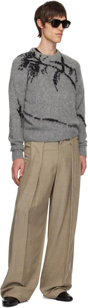 Balmain Taupe Pleated Trousers 4