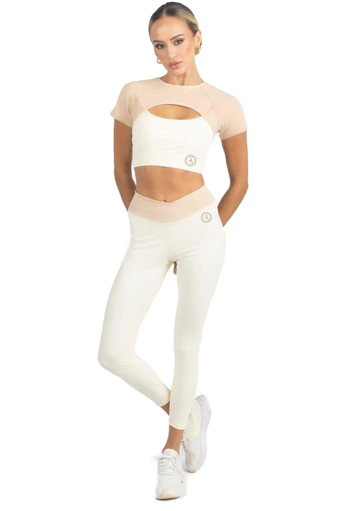 Akalia Alisha V Waistline Colorblock Legging in Beige 5