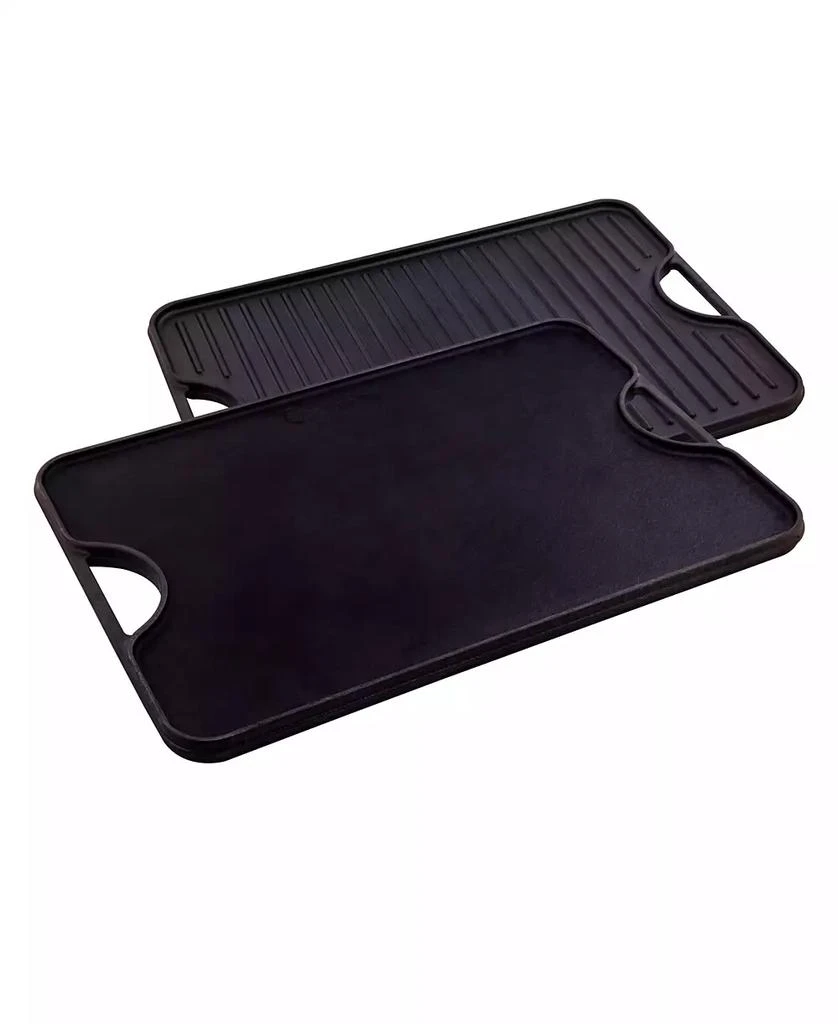 Victoria Large Rectangular Reversible Cast Iron Griddle, Solid, 20" x 14", Seasoned 1