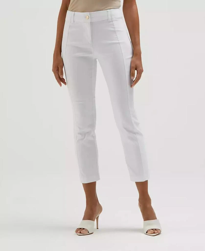 Rafaella Petite Satin Luxe Straight Leg Crop Pull On Pants 1