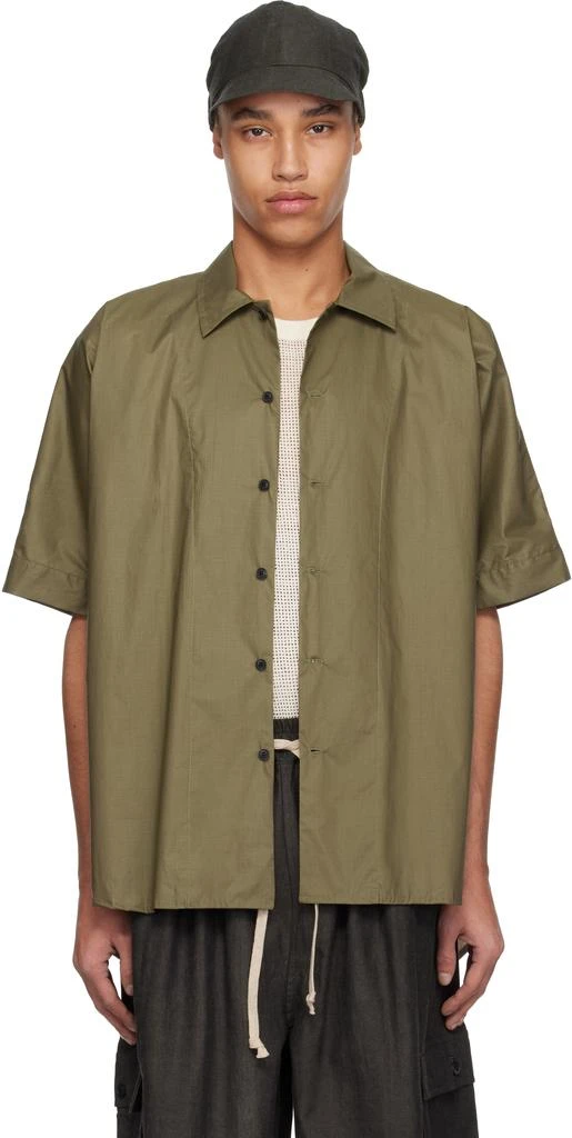 Jan-Jan Van Essche Khaki O-Project Coated Typewriter Short Sleeve Shirt 1