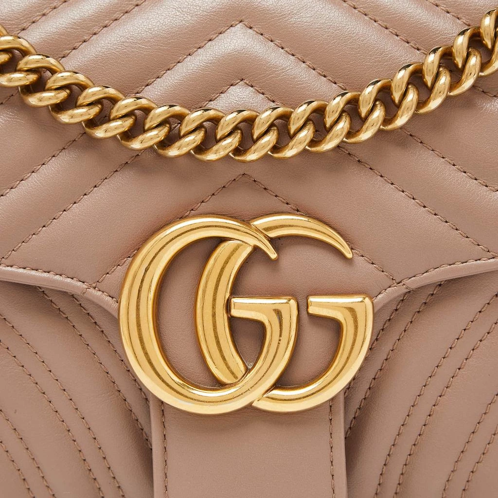 Gucci Gucci Beige Matelassé Leather Small GG Marmont Shoulder Bag 5