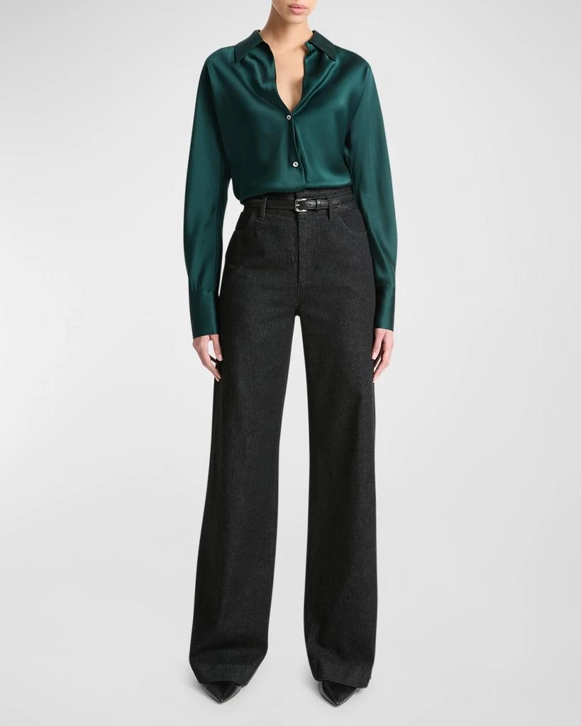 Vince Bias Silk Long-Sleeve Blouse 2