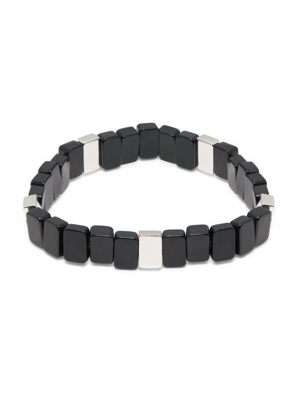 Tateossian Black IP & Sterling Silver Beaded Bracelet 1
