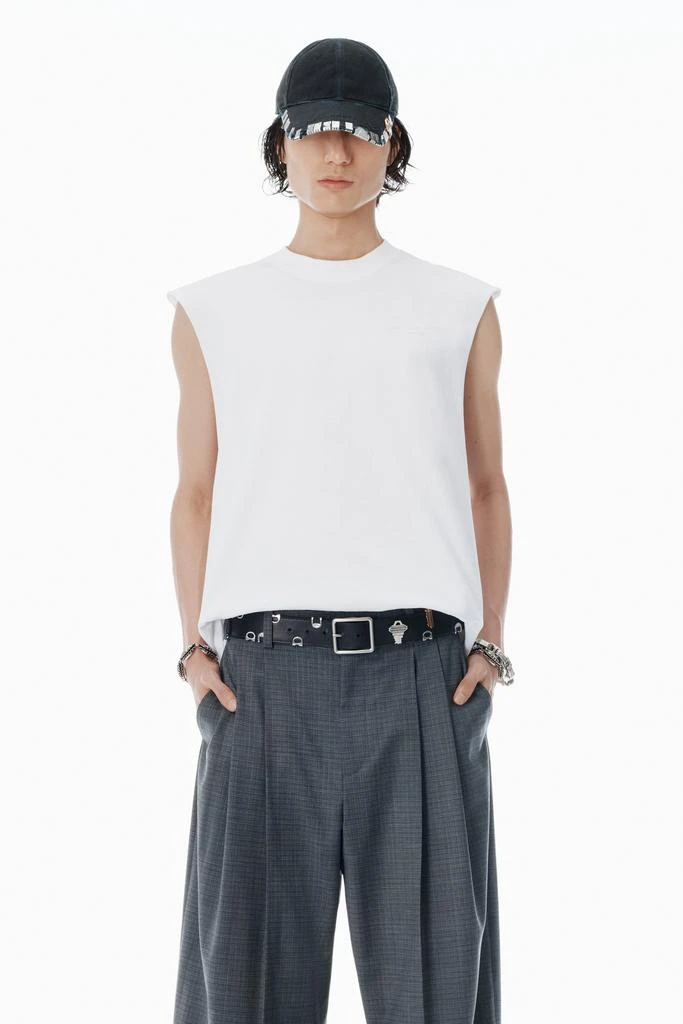 Alexander Wang White Vintage Fade-Effect Muscle Tank 1
