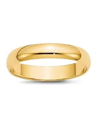 Belk 
Co. Women
s 14K Yellow Gold 4 Millimeter Lightweight Half Round Band