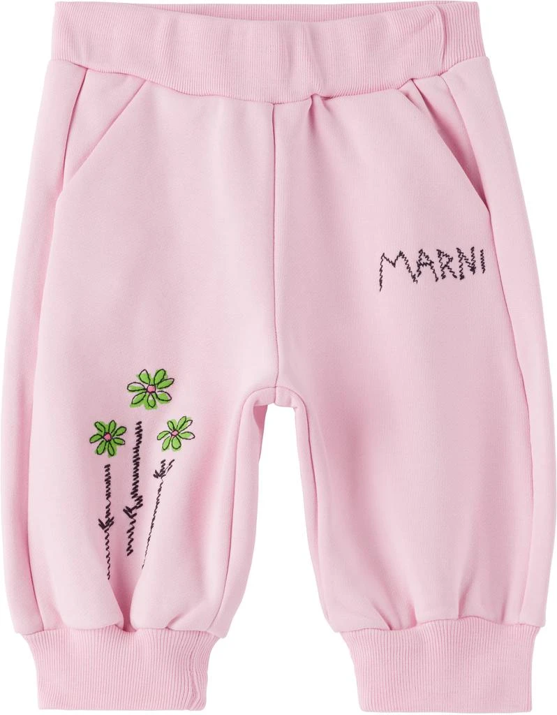 Marni Baby Pink Cotton Sweatpants 1