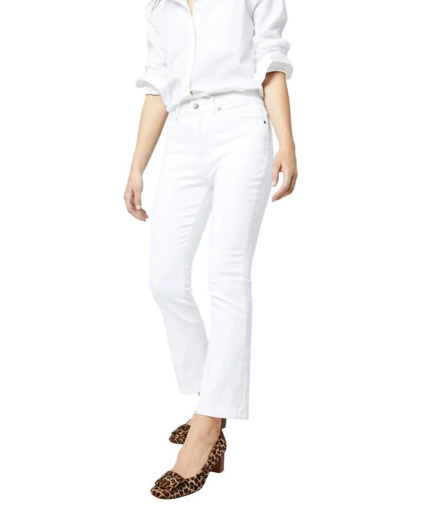 Ann Mashburn Flare Cropped 5-Pocket Jean In White 2