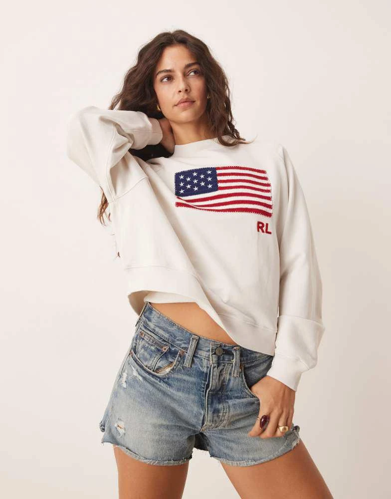 Ralph Lauren Polo Ralph Lauren flag print sweatshirt in off white 1