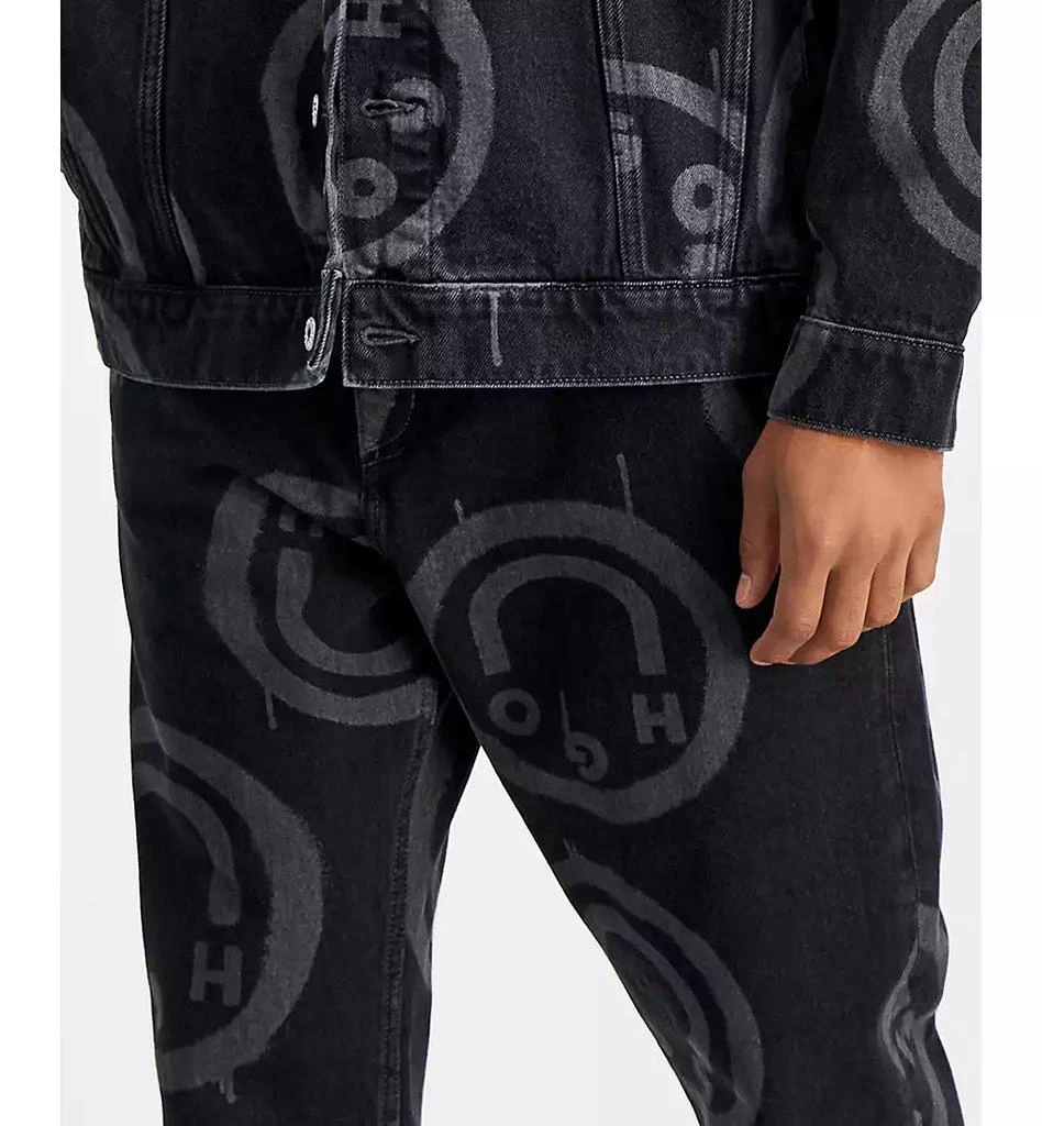 Hugo Boss Men's Nate Relaxed Fit Logo Print Jeans 5