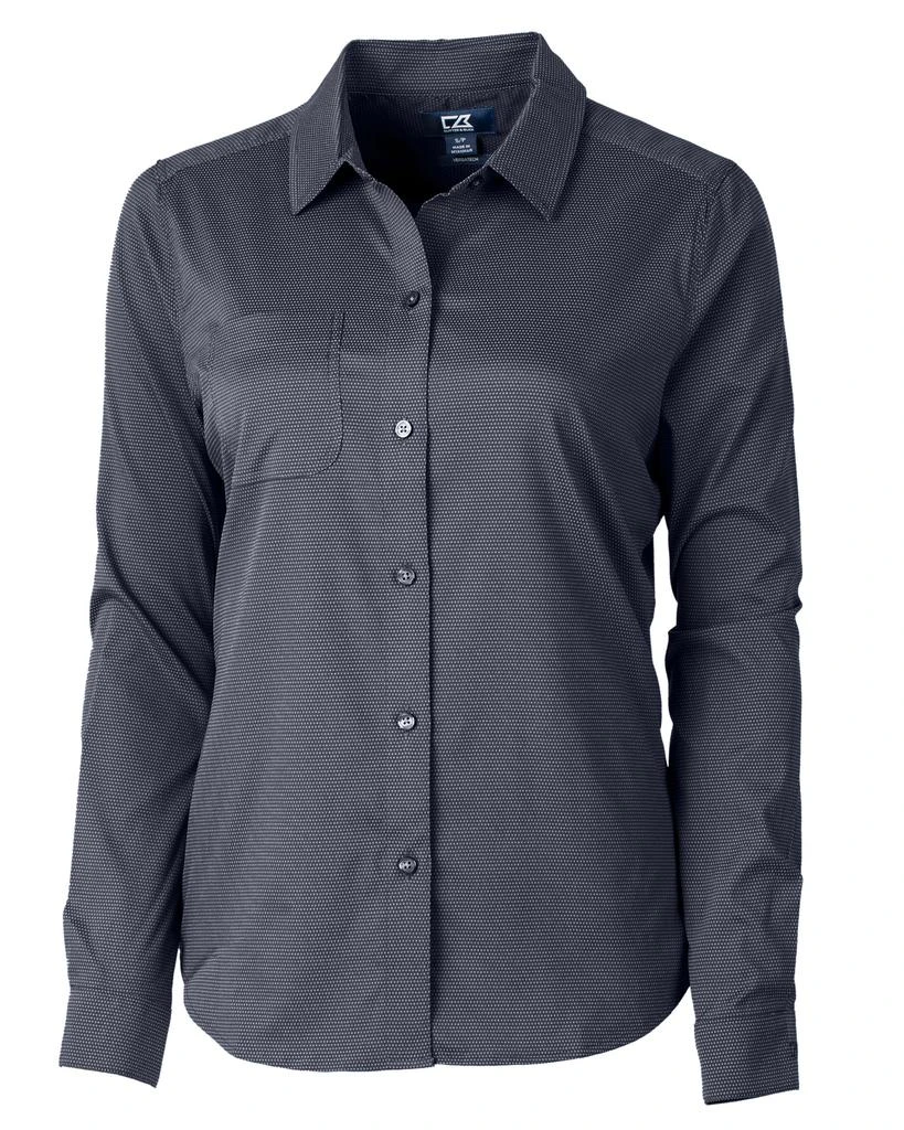 Cutter & Buck Versatech Geo Dobby Stretch Womens Long Sleeve Dress Shirt 5