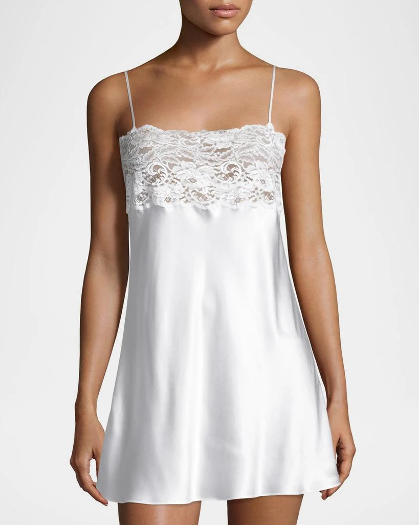 Christine Lingerie Bijoux Lace-Trim Silk Chemise 2