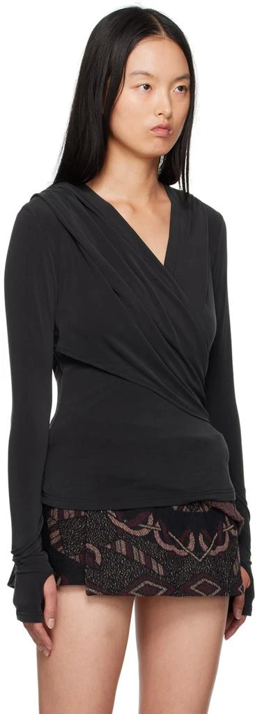Hyein Seo Black Hooded Long Sleeve T-Shirt 4