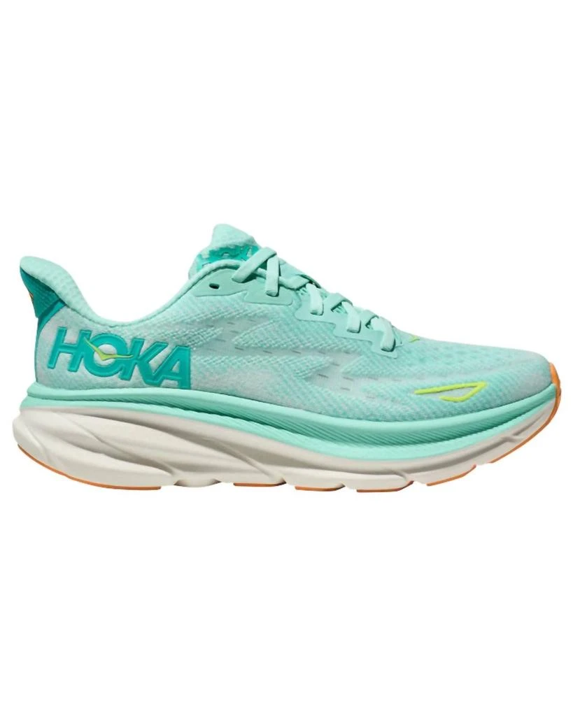 Hoka One One Women's Clifton 9 Shoes In Seafoam/aqua Breeze 2