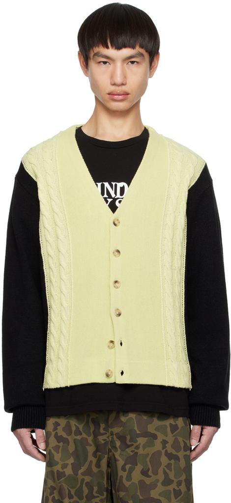 Awake NY Off-White & Black Contrast Cardigan