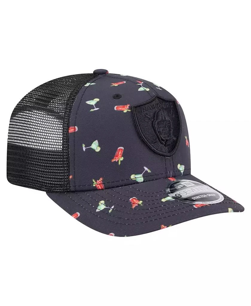 New Era Men's Navy/Black Las Vegas Raiders Adventure Drinks Pattern 9SEVENTY Stretch Snap Hat 3