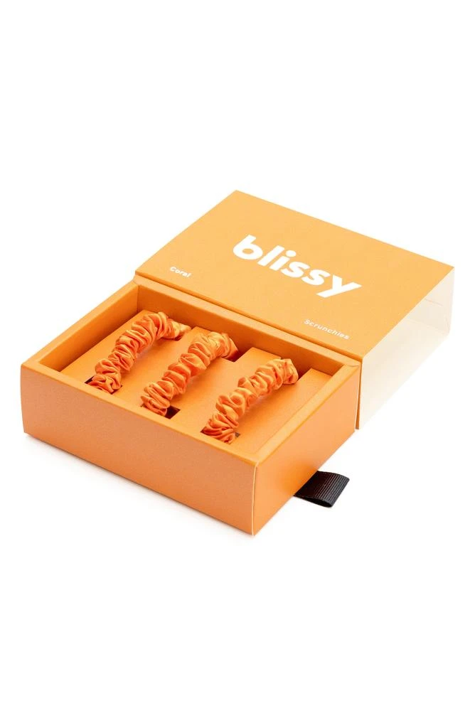 BLISSY 3-Pack Skinny Silk Scrunchies 2