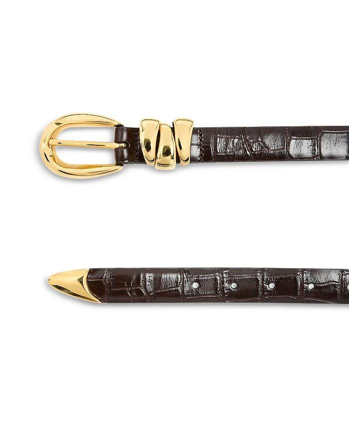 Madewell Women's Triple Keeper Croc Embossed Leather Belt 2