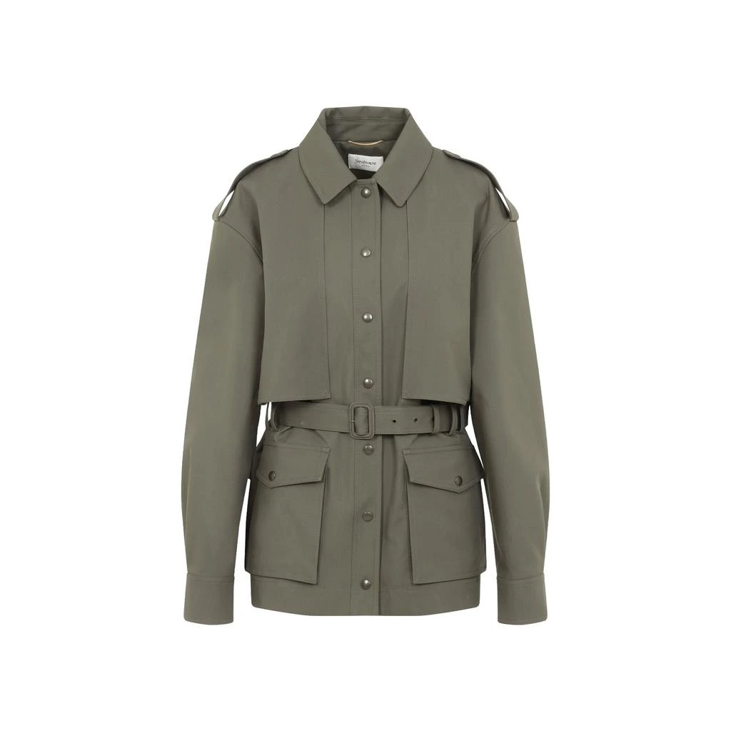 Yves Saint Laurent Saint Laurent Sahariana Button-Up Belted Jacket 1