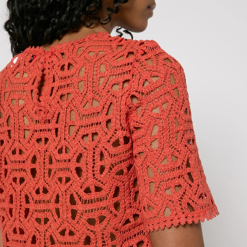 MAX&Co Morfeo Macramé Cotton-Blend Top 4