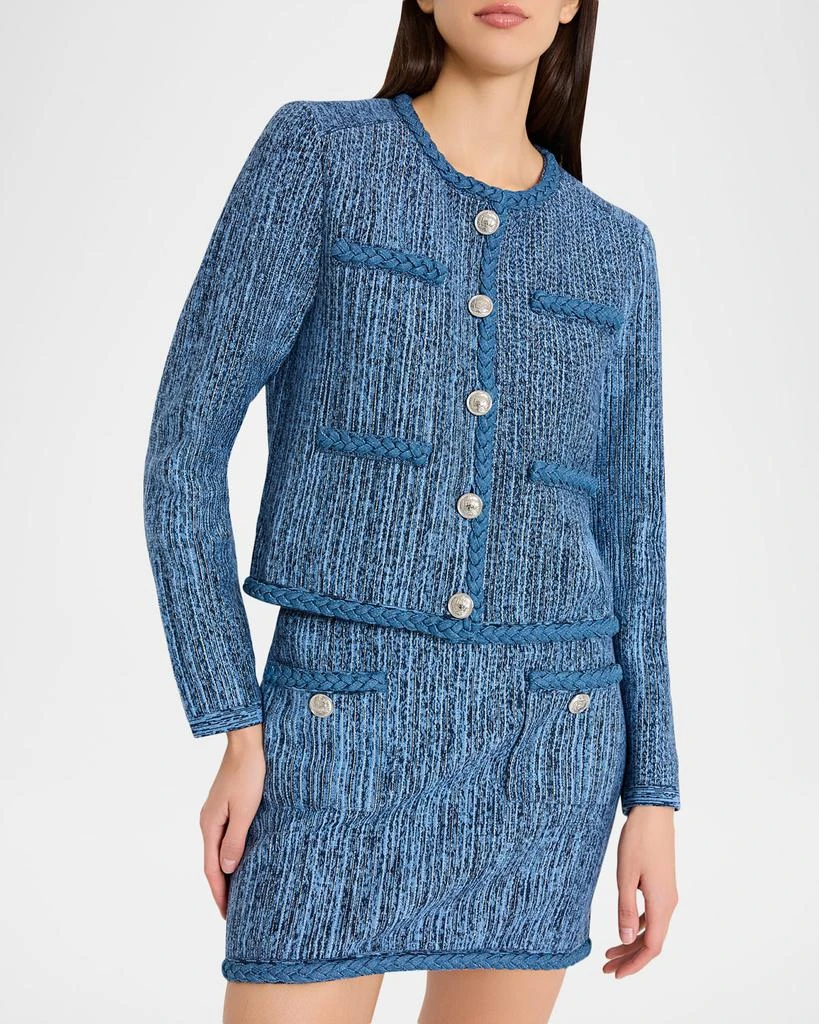 Milly Shayne Boxy Braid-Trim Jacket 4