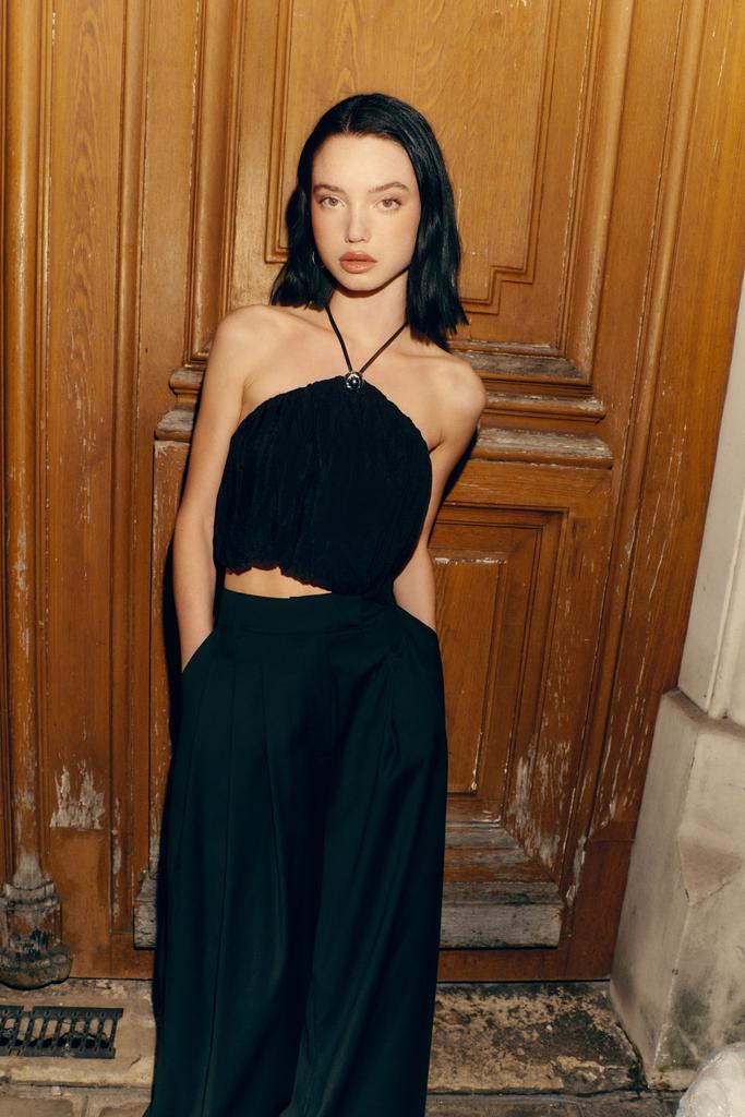 Nocturne Ruffled Crop Top