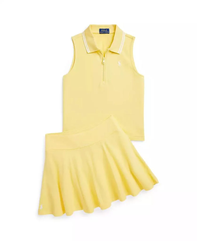 Ralph Lauren Big Girls Stretch Mesh Half-Zip Boxy Polo Shirt 3