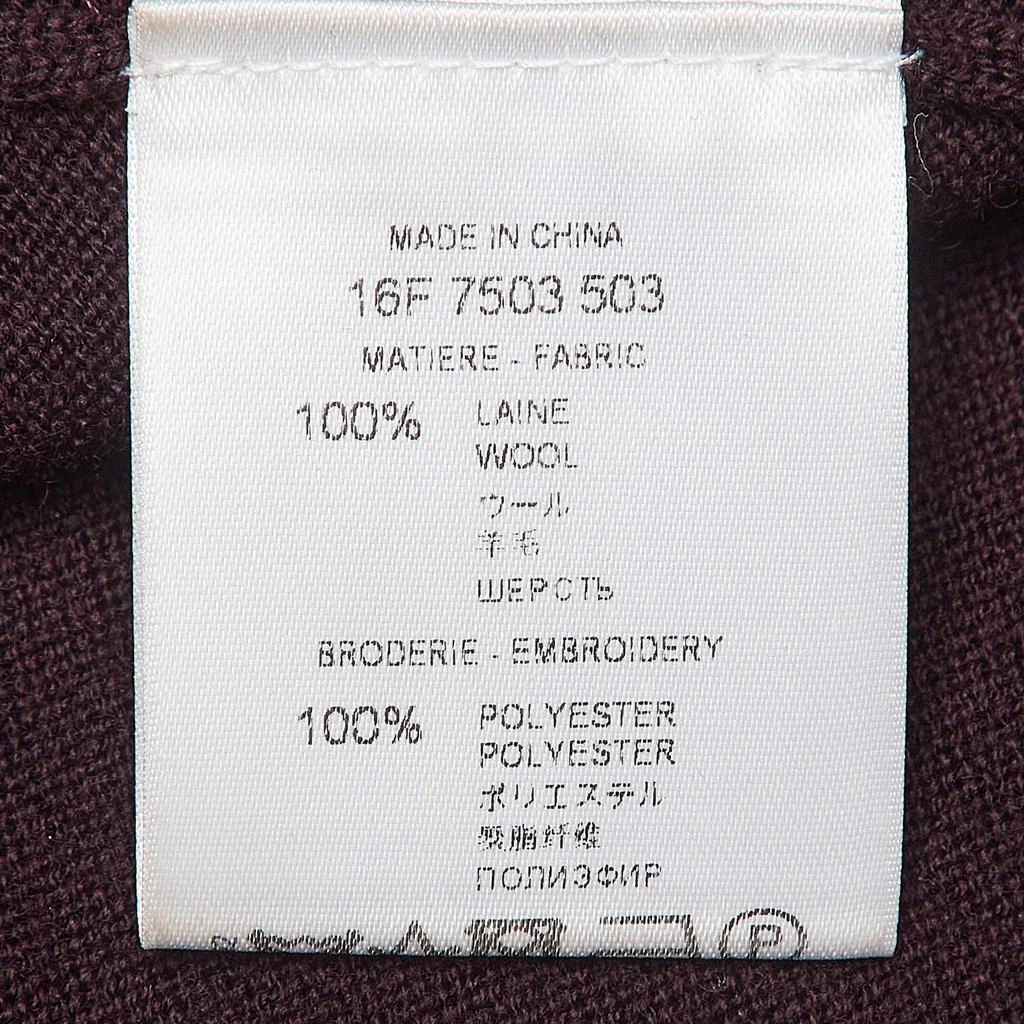Givenchy Givenchy Burgundy Wool Knit Star Badge Detail Sweatshirt XS 7