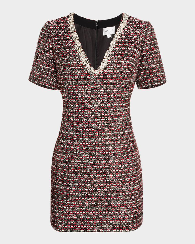 ワンピース May Tweed Mini Dress First Lady Stretch Tweed Mini Dress - Black/White | Fashion Nova