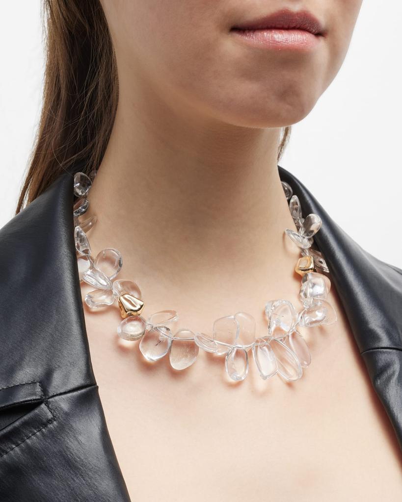 Devon Leigh Quartz and Polished Gold Necklace