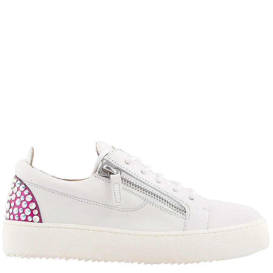 Giuseppe Zanotti Gail Rhinestone-Embellished Leather Sneakers 1